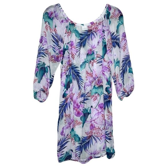 Tommy Bahama Tropical Print Sheer Swim Coverup - Size Small - Picture 1 of 6